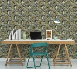 Vliestapete IL DECORO - grau-grün - 10 Meter -Baumarkt Verkaufsgeschäft 9004579100 04 1600Wx1600H