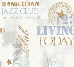 Vliestapete IL DECORO - blau-beige - 10 Meter