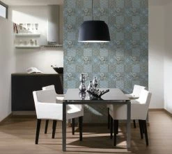 Vliestapete IL DECORO - blau-grau - 10 Meter -Baumarkt Verkaufsgeschäft 9004585100 04 1600Wx1600H