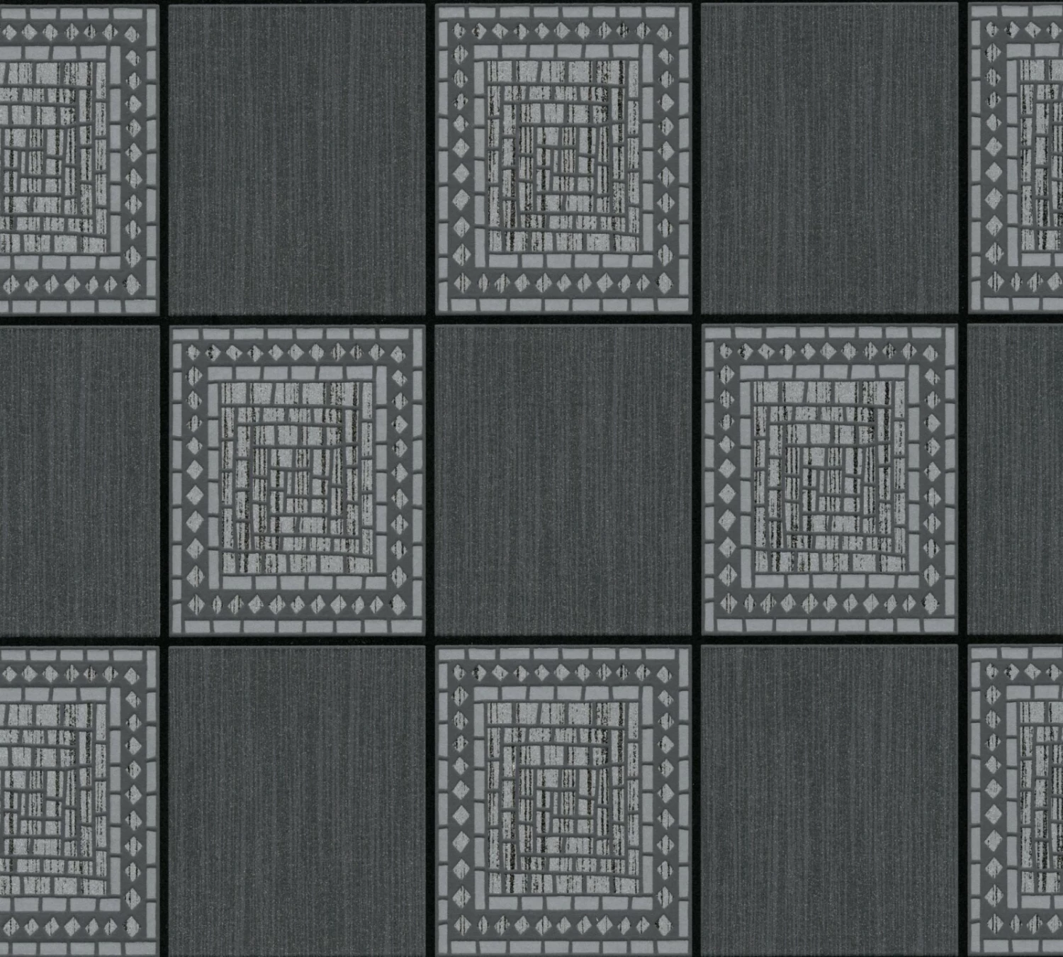 Papiertapete IL DECORO - grau-schwarz - 10 Meter 1 Papiertapete IL DECORO - grau-schwarz - 10 Meter