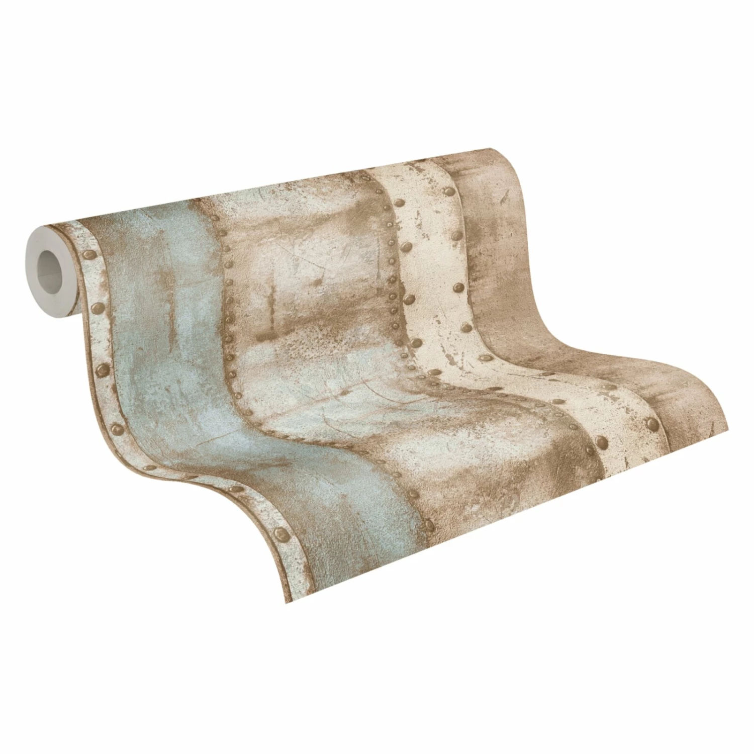 Vliestapete INDUSTRIAL - beige-blau - 10 Meter 2 Vliestapete INDUSTRIAL - beige-blau - 10 Meter – Bild 2