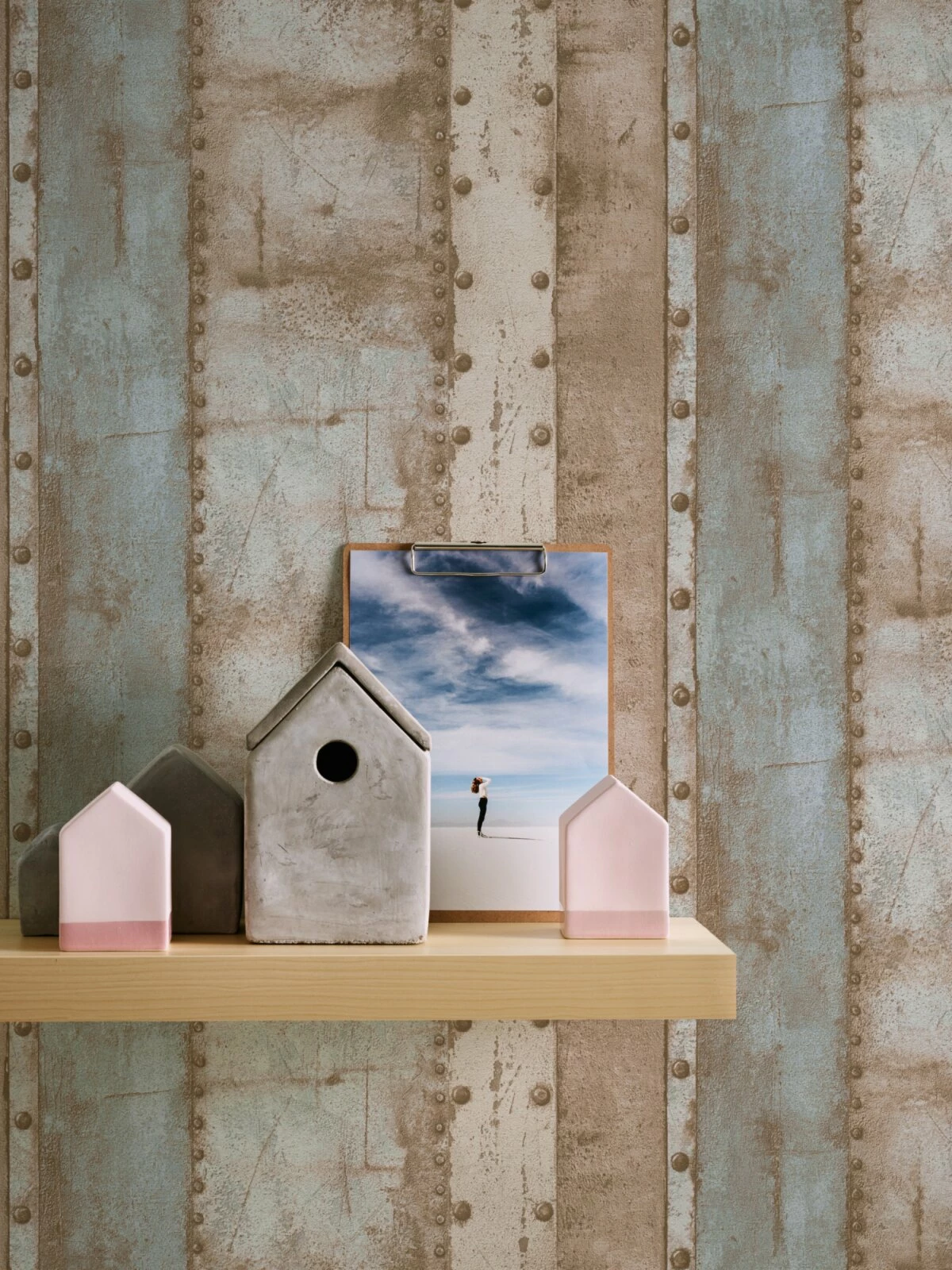 Vliestapete INDUSTRIAL - beige-blau - 10 Meter 3 Vliestapete INDUSTRIAL - beige-blau - 10 Meter – Bild 3