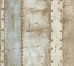 Vliestapete INDUSTRIAL - beige-blau - 10 Meter