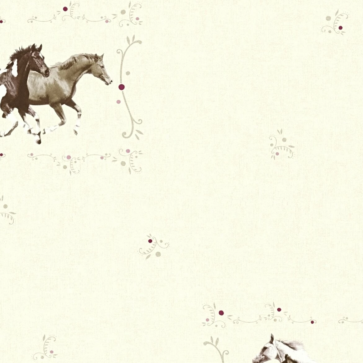 Vliestapete - creme - Pferde - 10 Meter 2 Vliestapete - creme - Pferde - 10 Meter – Bild 2