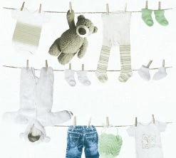 Vliestapete LITTLE STARS - grün-creme - 10 Meter