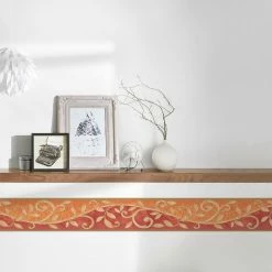 Papier-Borte ONLY BORDERS 10 - orange-rot - 5 Meter -Baumarkt Verkaufsgeschäft 9004607300 04 1600Wx1600H