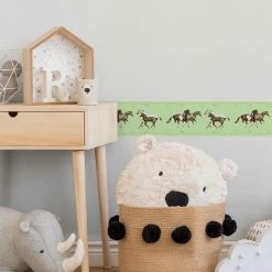 Vlies-Borte LITTLE STARS - grün-braun - 13 cm -Baumarkt Verkaufsgeschäft 9004612300 04 1600Wx1600H