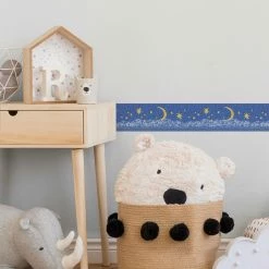 Papier-Borte ONLY BORDERS 10 - blau-gelb - 5 Meter -Baumarkt Verkaufsgeschäft 9004620100 04 1600Wx1600H