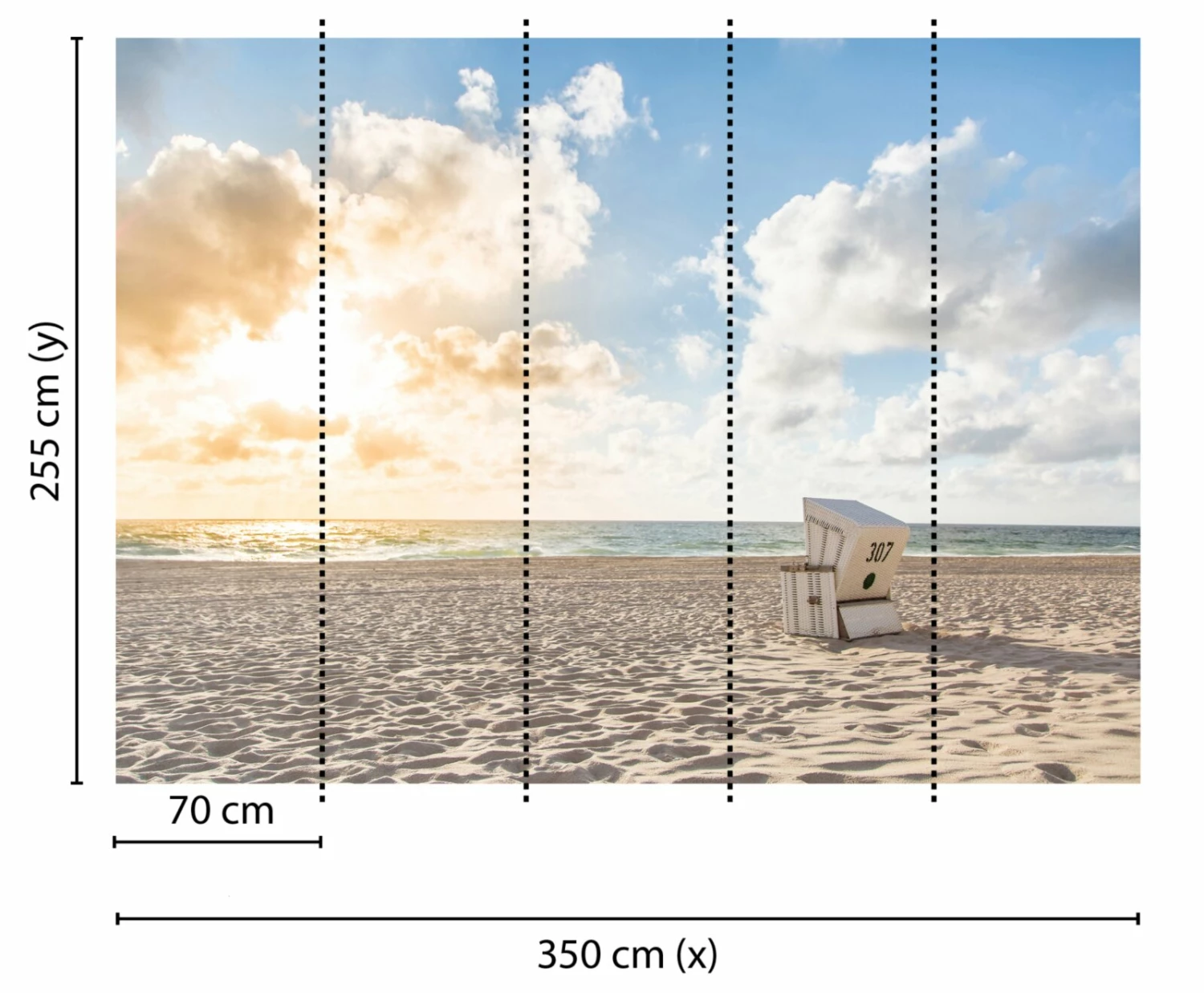 Fototapete DESIGNWALLS - braun-blau - Strand - 2,55 Meter 2 Fototapete DESIGNWALLS - braun-blau - Strand - 2,55 Meter – Bild 2