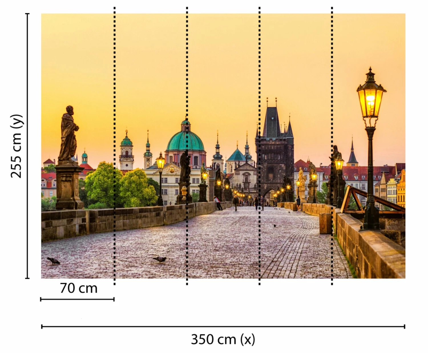 Fototapete DESIGNWALLS - gelb-grün - Prag - 2,55 Meter 2 Fototapete DESIGNWALLS - gelb-grün - Prag - 2,55 Meter – Bild 2