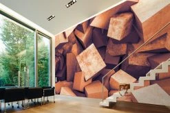 Fototapete DESIGNWALLS - orange - 3D-Art - 2,55 Meter -Baumarkt Verkaufsgeschäft 9004625800 03 1600Wx1600H