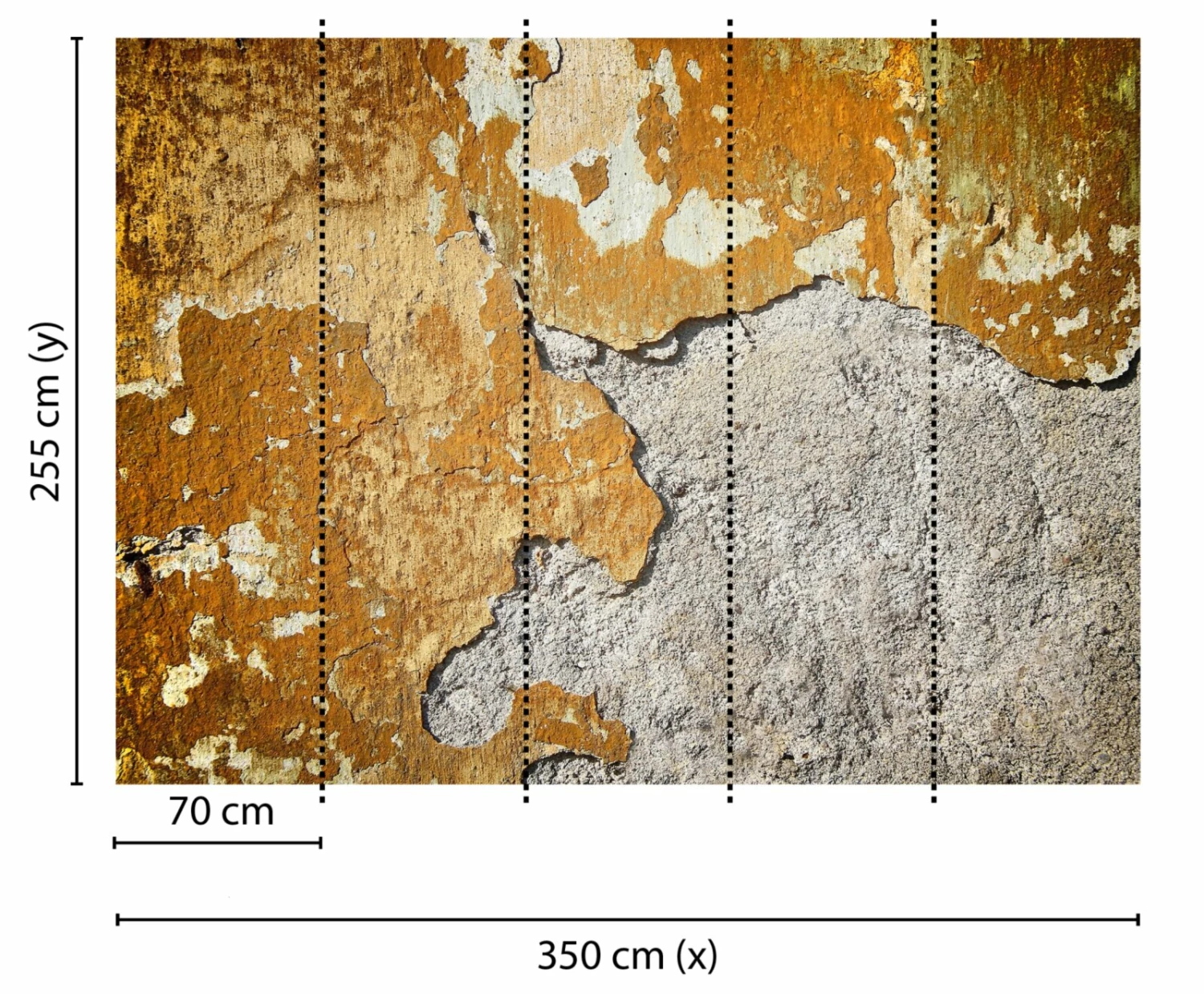 Fototapete DESIGNWALLS - orange-grau - Beton - 2,55 Meter 2 Fototapete DESIGNWALLS - orange-grau - Beton - 2,55 Meter – Bild 2