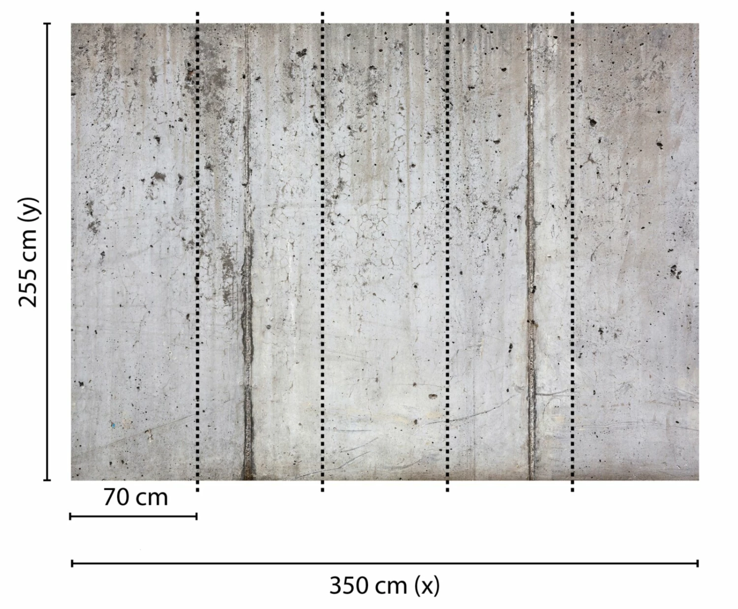 Fototapete DESIGNWALLS - grau-schwarz - Beton - 2,55 Meter 2 Fototapete DESIGNWALLS - grau-schwarz - Beton - 2,55 Meter – Bild 2