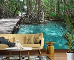 Fototapete DESIGNWALLS - blau-braun - Wald - 2,55 Meter -Baumarkt Verkaufsgeschäft 9004626800 03 1600Wx1600H