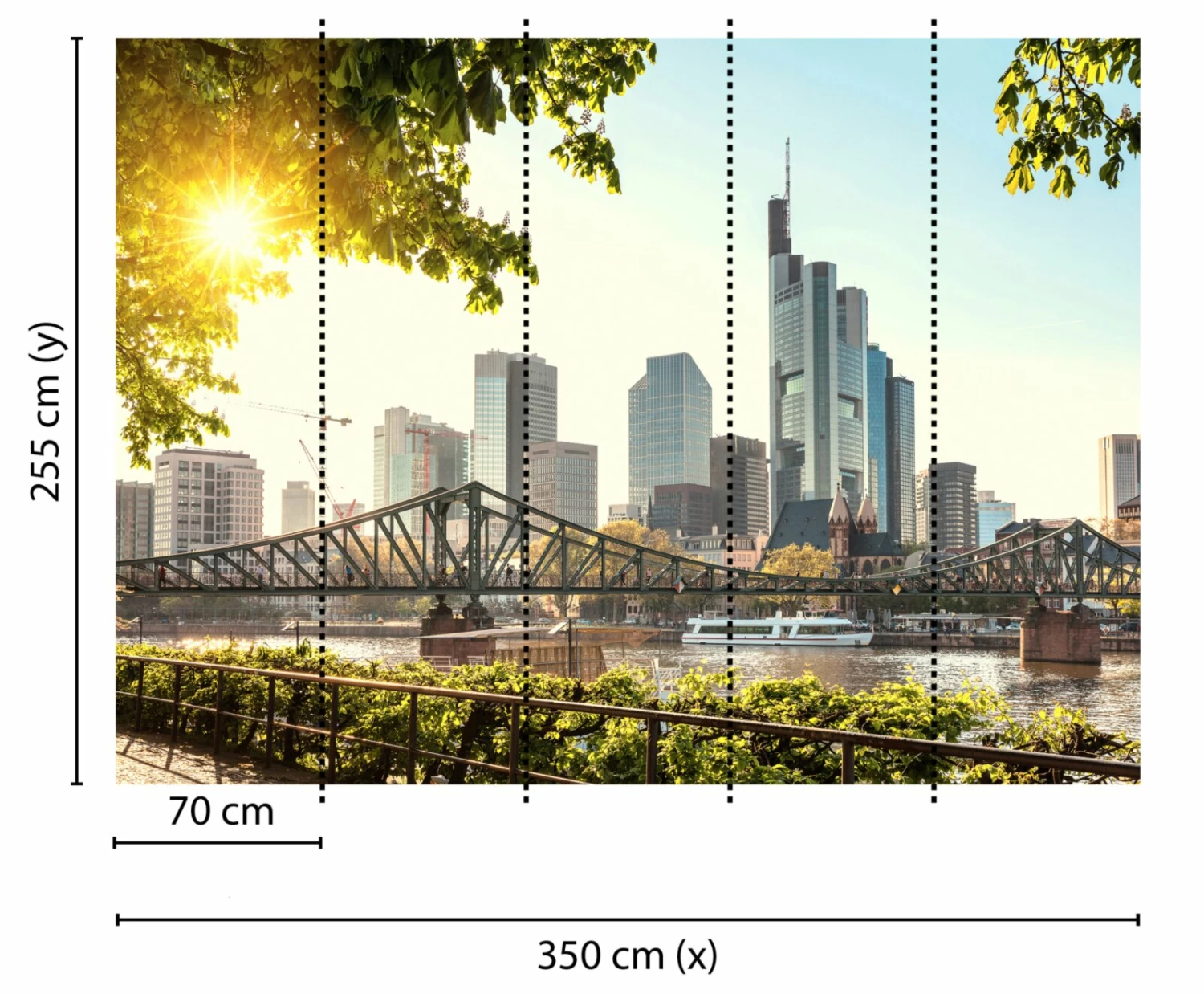 Fototapete DESIGNWALLS - blau-braun - Frankfurt - 2,55 Meter 2 Fototapete DESIGNWALLS - blau-braun - Frankfurt - 2,55 Meter – Bild 2