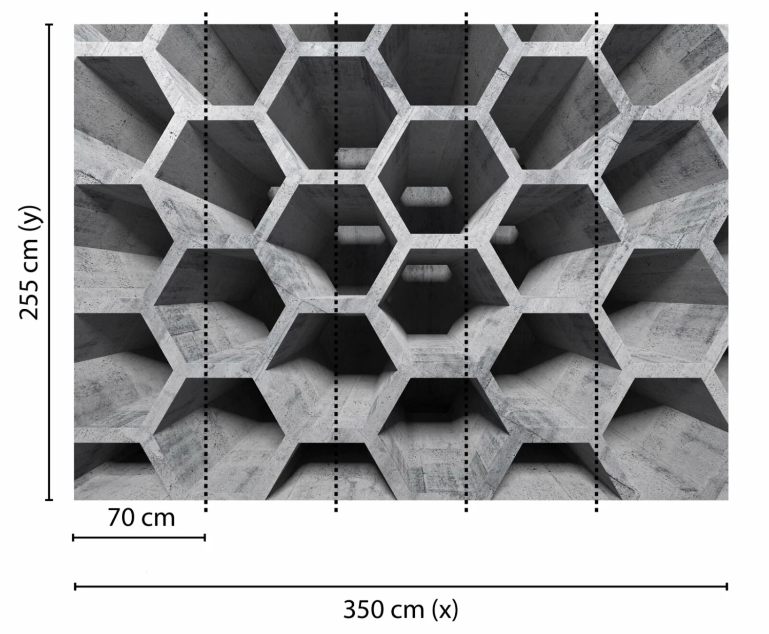 Fototapete DESIGNWALLS - grau-schwarz - 3D-Art - 2,55 Meter 2 Fototapete DESIGNWALLS - grau-schwarz - 3D-Art - 2,55 Meter – Bild 2