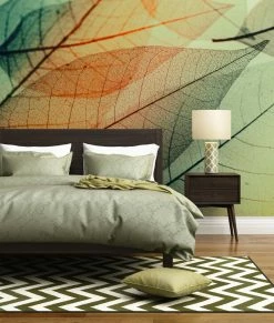 Fototapete DESIGNWALLS - grün-orange - Blätter - 2,55 Meter -Baumarkt Verkaufsgeschäft 9004631400 03 1600Wx1600H