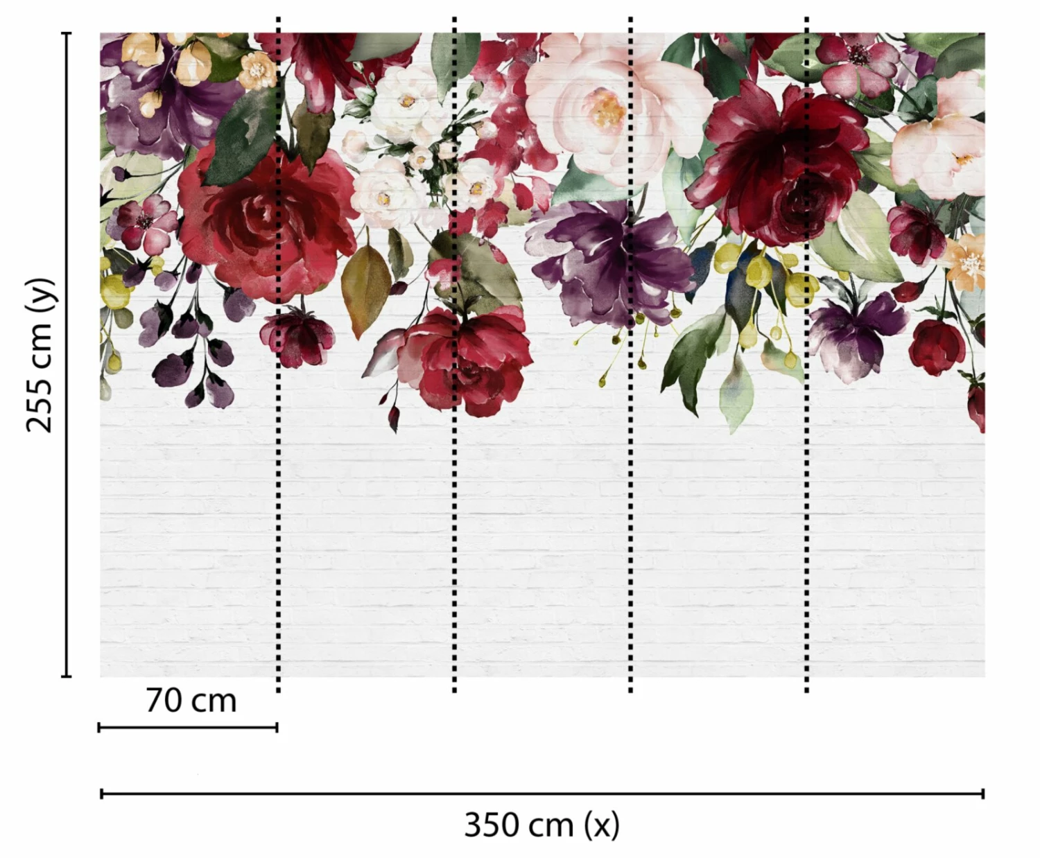 Fototapete DESIGNWALLS - bunt-weiß - Blumen - 2,55 Meter 2 Fototapete DESIGNWALLS - bunt-weiß - Blumen - 2,55 Meter – Bild 2