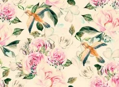 Fototapete DESIGNWALLS - creme-rosa - Blumen - 2,55 Meter