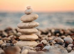 Fototapete DESIGNWALLS - grau-blau-beige - Steine - 2,55 Meter