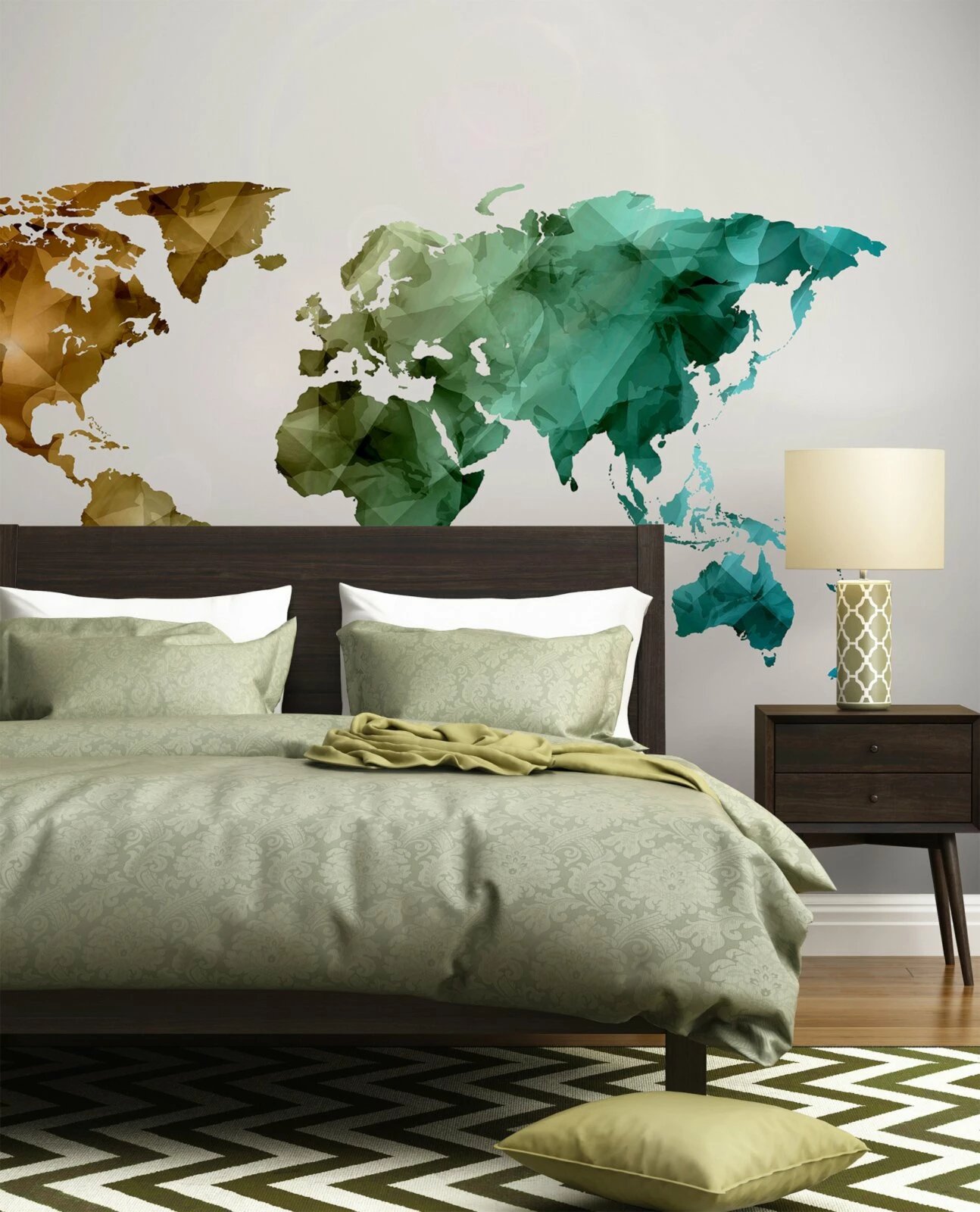 Fototapete DESIGNWALLS - weiß-blau - Weltkarte - 2,55 Meter 3 Fototapete DESIGNWALLS - weiß-blau - Weltkarte - 2,55 Meter – Bild 3