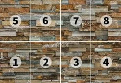 Fototapete DESIGNWALLS 2.0 - braun-grau - Steinmauer - 2,5 Meter -Baumarkt Verkaufsgeschäft 9004638600 03 1600Wx1600H