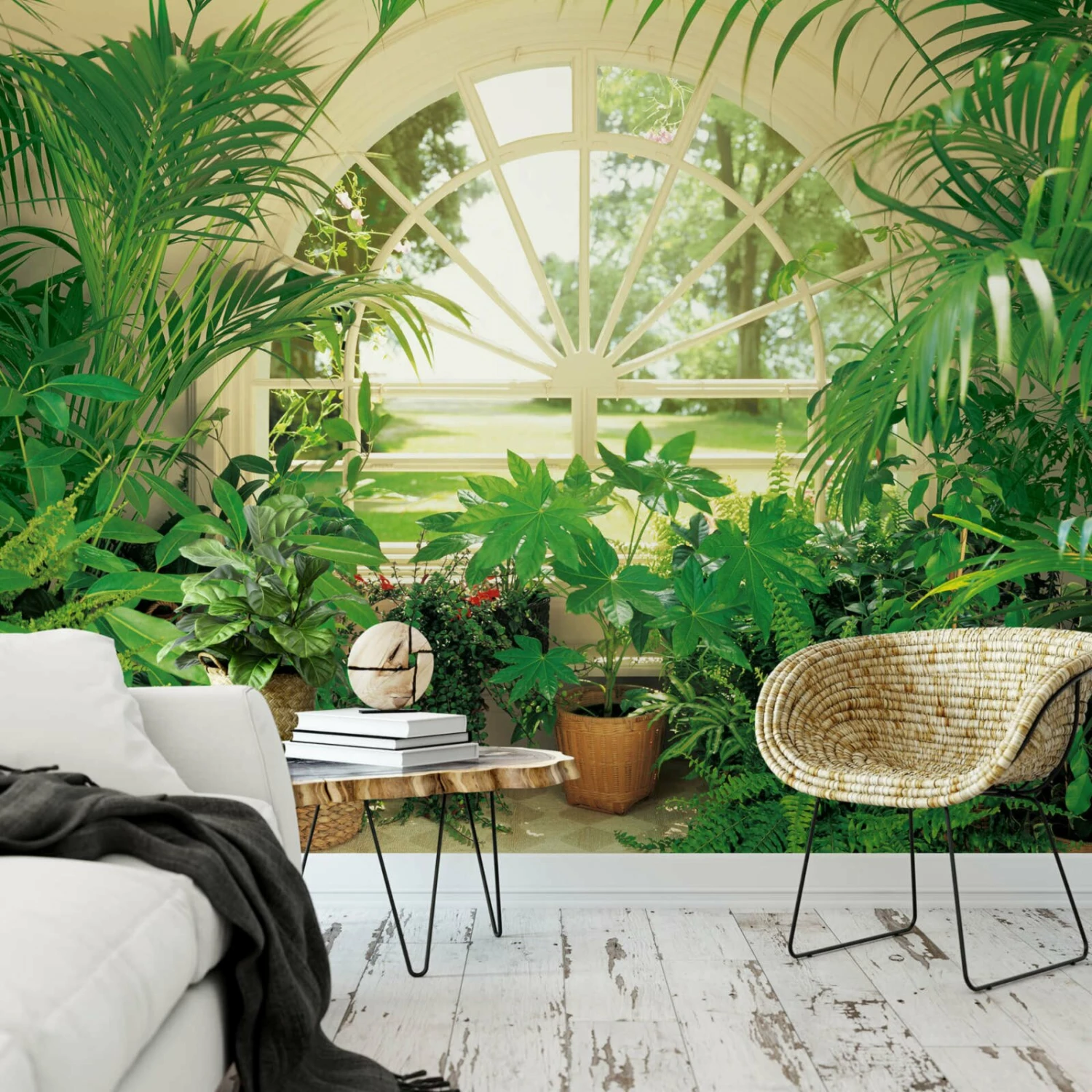 Fototapete DESIGNWALLS 2.0 - grün-weiß - Fensterblick - 2,5 Meter 2 Fototapete DESIGNWALLS 2.0 - grün-weiß - Fensterblick - 2,5 Meter – Bild 2