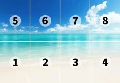 Fototapete DESIGNWALLS 2.0 - türkis-weiß - Strand - 2,5 Meter -Baumarkt Verkaufsgeschäft 9004639900 03 1600Wx1600H