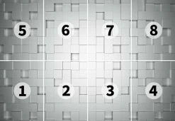 Fototapete DESIGNWALLS 2.0 - weiß-grau - 3D - 2,5 Meter -Baumarkt Verkaufsgeschäft 9004640400 03 1600Wx1600H