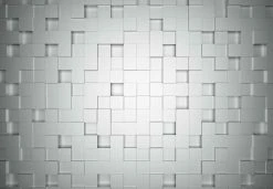 Fototapete DESIGNWALLS 2.0 - weiß-grau - 3D - 2,5 Meter