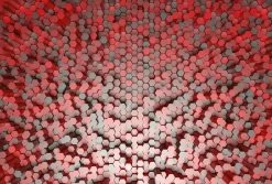 Fototapete DESIGNWALLS 2.0 - rot-grau - 3D-Art - 2,6 Meter