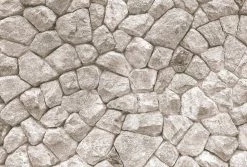 Fototapete DESIGNWALLS 2.0 - Steinmauer - grau-weiß - 2,6 Meter