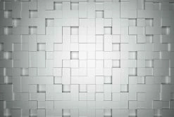 Fototapete DESIGNWALLS 2.0 - weiß-grau - 3D-Art - 2,6 Meter