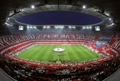 Fototapete DESIGNWALLS 2.0 - rot-weiß - FCB Stadion - 2,6 Meter