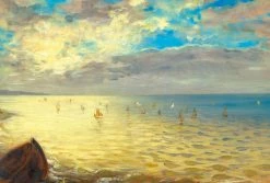 Fototapete DESIGNWALLS 2.0 - gelb-blau - Meer - 2,6 Meter