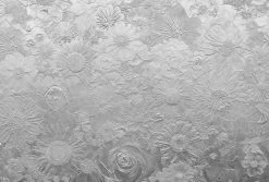 Fototapete DESIGNWALLS 2.0 - grau - Blumen - 2,6 Meter