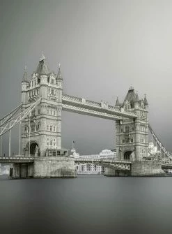 Fototapete DESIGNWALLS 2.0 - Tower Bridge - grau-weiß - 2,6 Meter