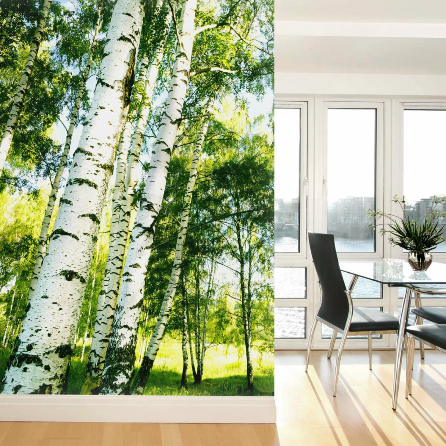 Fototapete DESIGNWALLS 2.0 - grün-weiß - Birkenwald - 2,6 Meter 2 Fototapete DESIGNWALLS 2.0 - grün-weiß - Birkenwald - 2,6 Meter – Bild 2