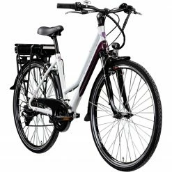Zündapp Elektro Damen-Trekkingrad Z802 - weiß-lila - 48 cm