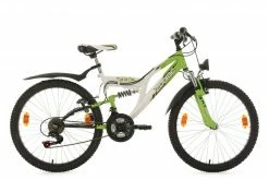 KS Cycling Kinder-Mountainbike FULLY 24" ZODIAC - weiß-grün - 38 cm Rahmenhöhe