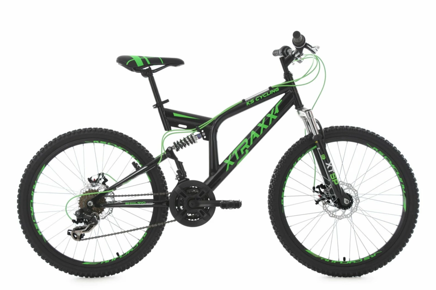 KS Cycling Jugend-Mountainbike FULLY MTB Xtraxx 24'' - schwarz-grün - 43 cm Rahmenhöhe 1 KS Cycling Jugend-Mountainbike FULLY MTB Xtraxx 24'' - schwarz-grün - 43 cm Rahmenhöhe