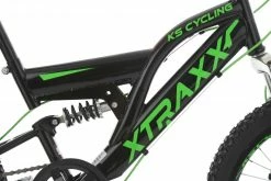KS Cycling Kinder-Mountainbike FULLY XTRAXX 20'' - schwarz-grün - 30 cm Rahmenhöhe -Baumarkt Verkaufsgeschäft 9005011200 04 1600Wx1600H