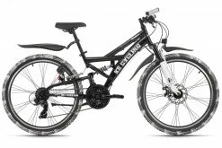 KS Cycling Kinder-Mountainbike ATB FULLY CRUSHER 24'' - schwarz-weiß - 36 cm Rahmenhöhe