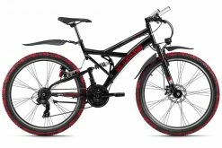 KS Cycling Mountainbike FULLY 26'' CRUSHER - schwarz-rot - 46 cm Rahmenhöhe