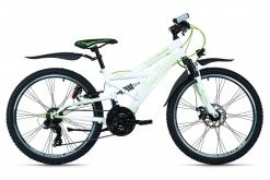KS Cycling Mountainbike FULLY 24'' 4MASTERS - weiß-grün - 42 cm Rahmenhöhe