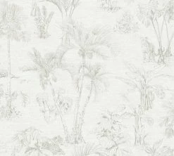 Vliestapete - Blumen - beige-grau - 10 Meter