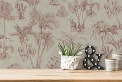 Vliestapete - Blumen - creme-rot - 10 Meter -Baumarkt Verkaufsgeschäft 9005191000 03 1600Wx1600H