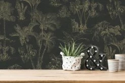 Vliestapete - Blumen - schwarz-gelb - 10 Meter -Baumarkt Verkaufsgeschäft 9005191200 03 1600Wx1600H