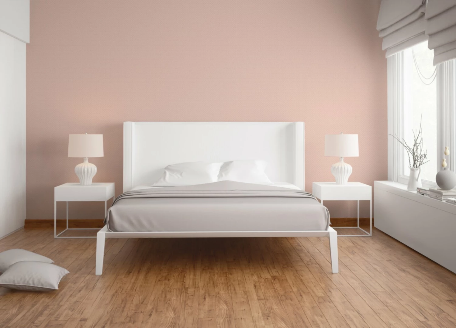 Vliestapete - rosa-weiß - Grafik - 10 Meter 4 Vliestapete - rosa-weiß - Grafik - 10 Meter – Bild 4