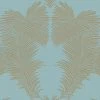 Vliestapete - Palmen - türkis-gold - 10 Meter